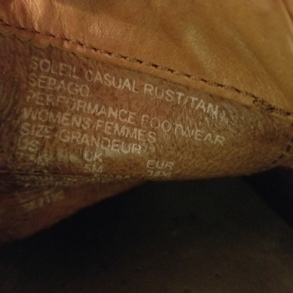 Sebago Dockside Leather Boat Slip On Casual Shoes Rust Tan Sz 7.5 - Picture 10 of 14